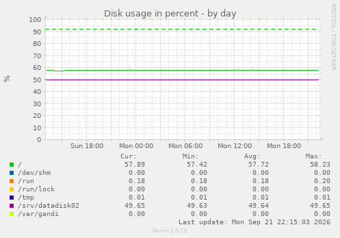 Disk usage in percent