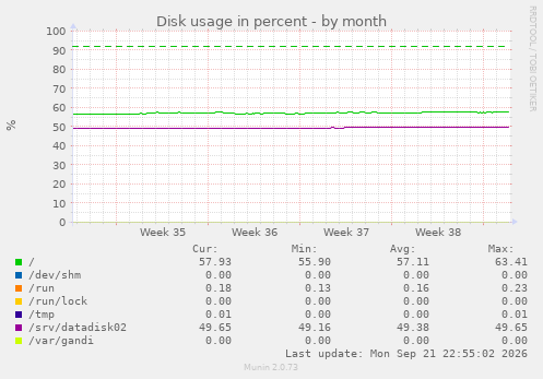 Disk usage in percent