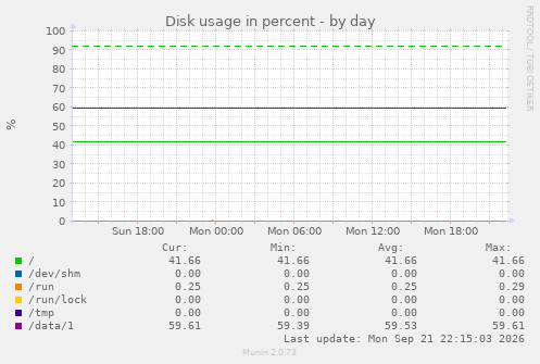 Disk usage in percent